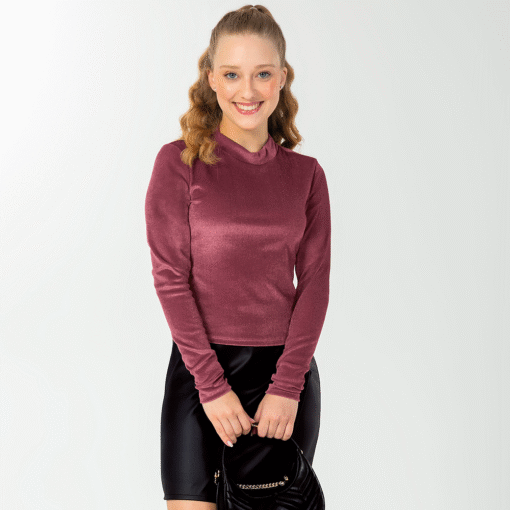 Blusa Manga Longa Veludo Cativa - Feminina - Imagem 2
