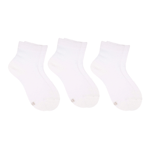 Kit 3 Meias Cano Baixo Brancas Leke - Unissex
