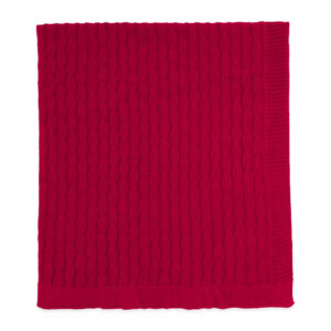 Manta Tricot Trançada Unissex – Vermelha