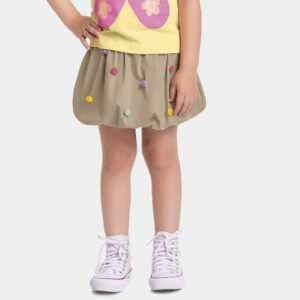 Short Saia Balonê Em Malha Bolinhas coloridas Fakini Feminino
