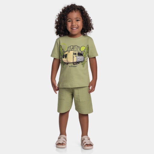 Conjunto de Camiseta e Bermuda Desert Vibes Fakini Masculino - Canela