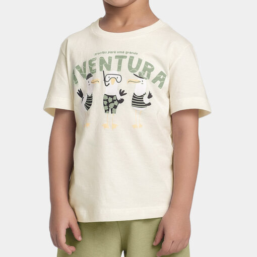 Conjunto Camiseta Manga Curta e Bermuda Prontos Para Uma Grande Aventura Fakini Masculino - Imagem 2