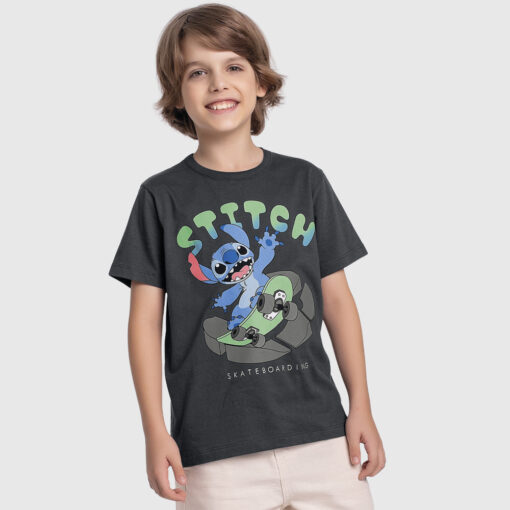 Camiseta Manga Curta Stitch Skateboarding Fakini Masculino