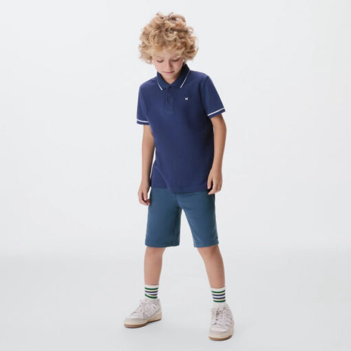 Camisa Polo Manga Curta Azul Piquet Hering - Masculina