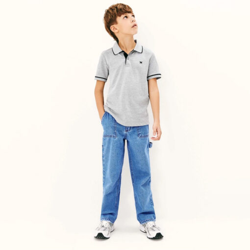 Camisa Polo Manga Curta Hering Masculino - Cinza - Imagem 3