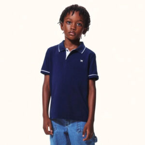 Camisa Polo Manga Curta Com Bordado Hering Masculino - Azul Marinho
