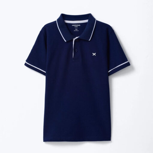Camisa Polo Manga Curta Com Bordado Hering Masculino - Azul Marinho - Imagem 2
