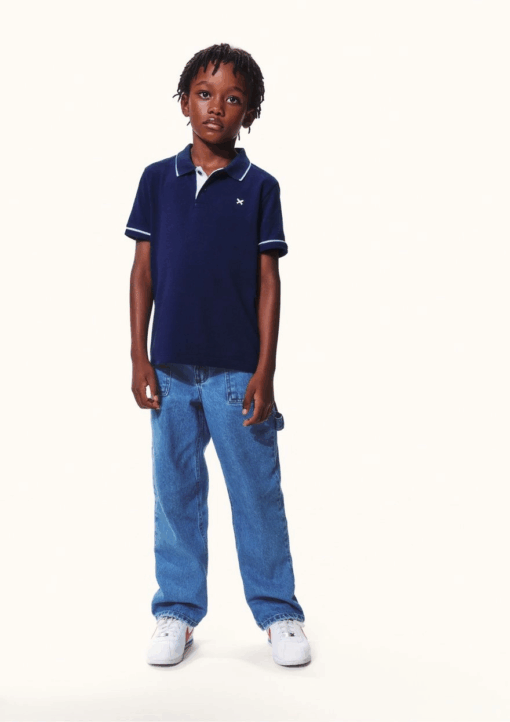 Camisa Polo Manga Curta Com Bordado Hering Masculino - Azul Marinho - Imagem 3