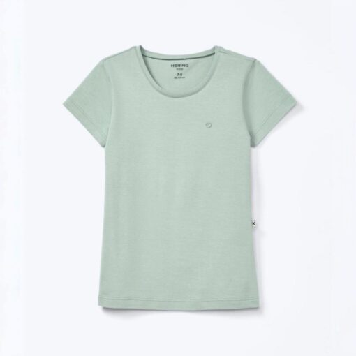 Camiseta Manga Curta Slim Hering Com Bordado Coração Feminina - Verde - Imagem 2