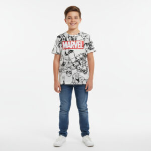 Camiseta Manga Curta MARVEL Masculina - Branca