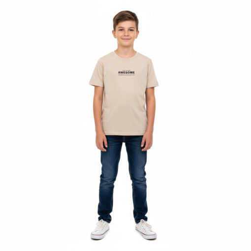 Camiseta Manga Curta Awesome Masculina - Bege